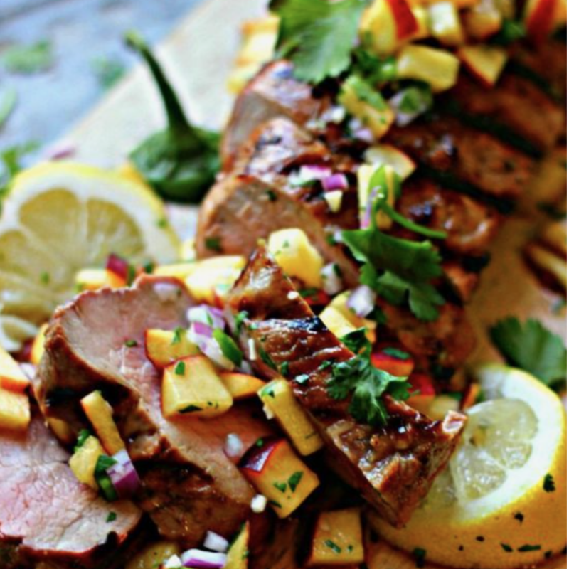 Bourbon Pork Tenderloin with Peach Salsa Main Image